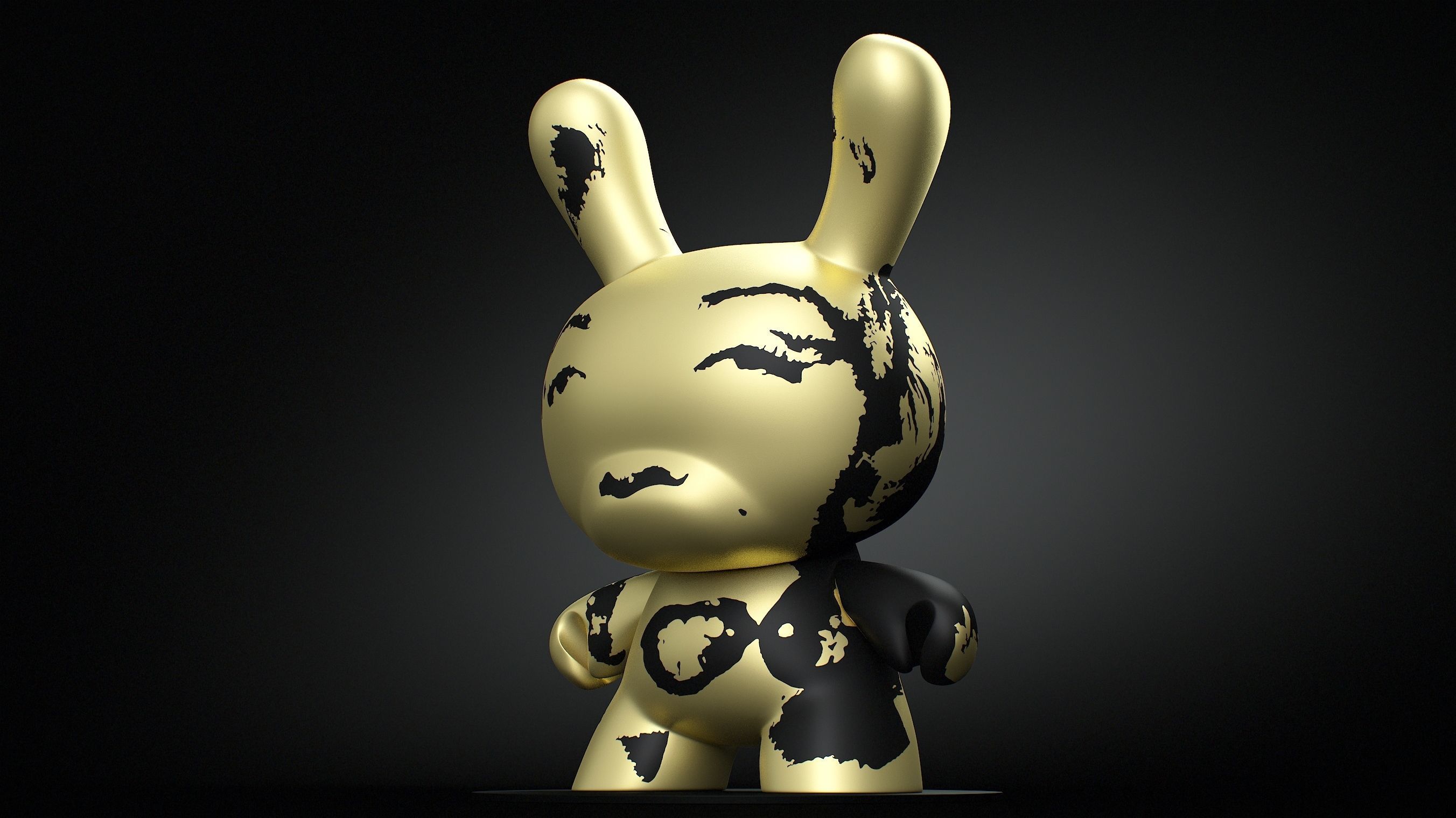 Kidrobot Andy Warhol 20 inch Gold Marilyn Dunny 3D model_20