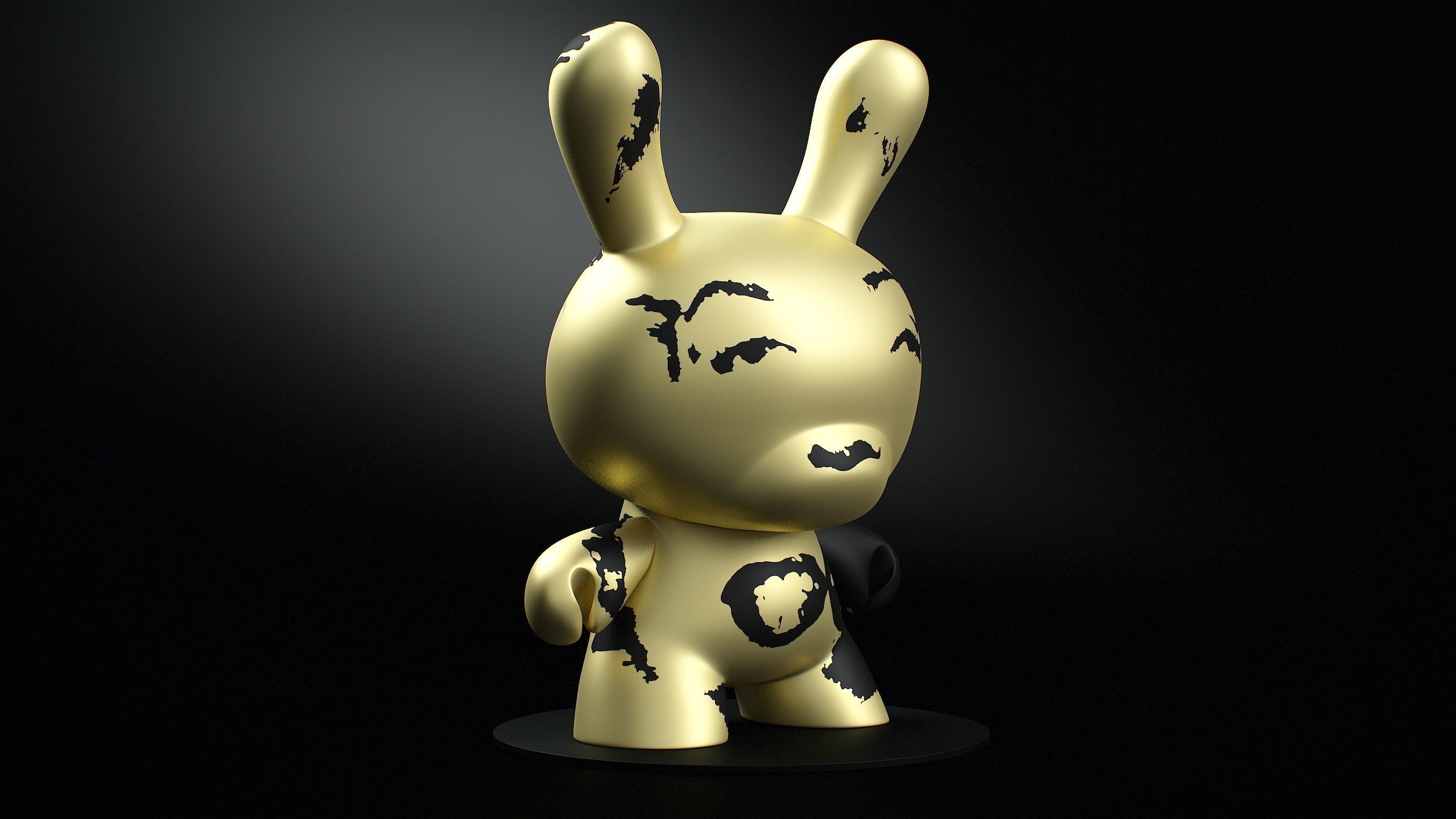 Kidrobot Andy Warhol 20 inch Gold Marilyn Dunny 3D model_4