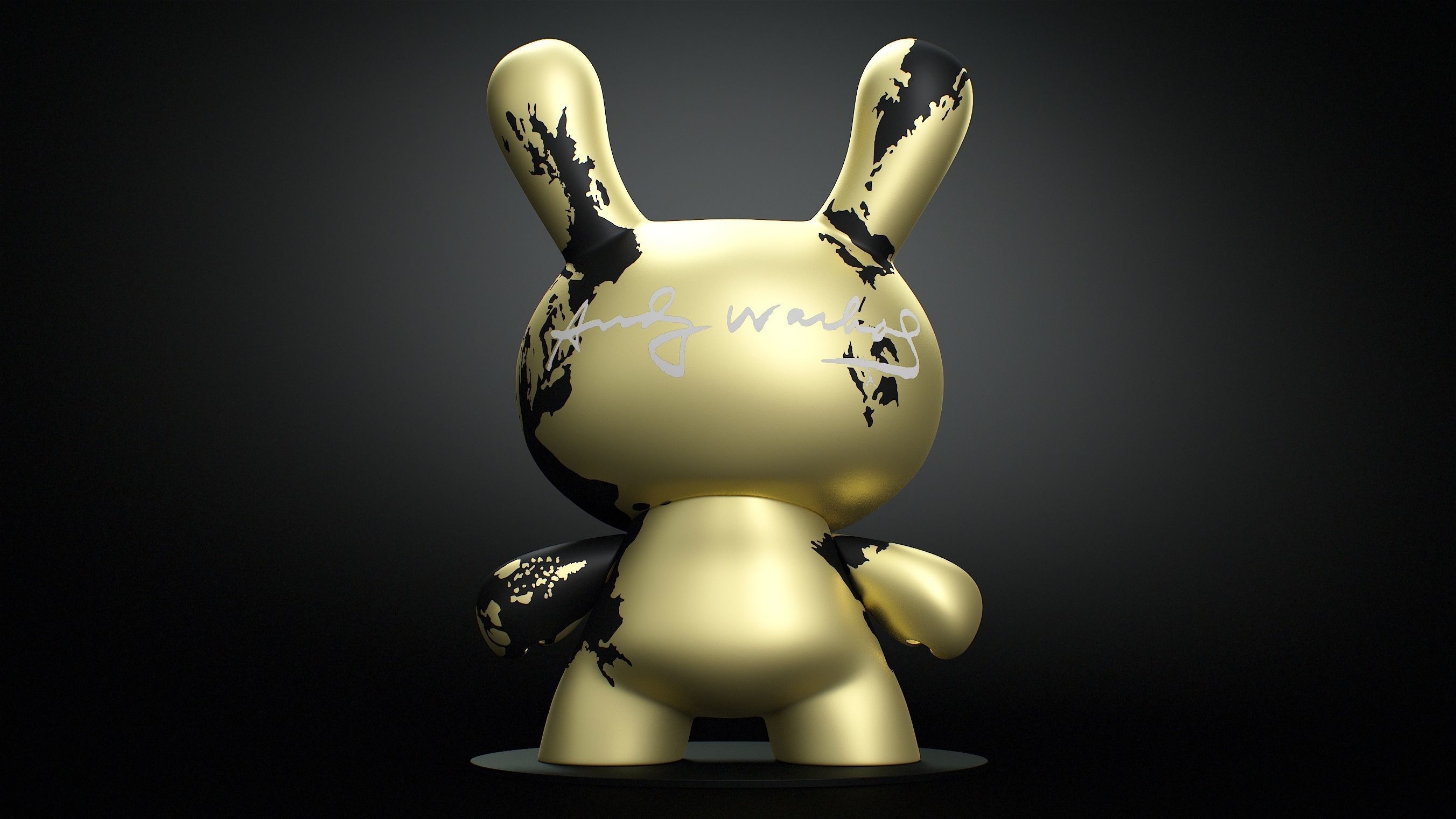 Kidrobot Andy Warhol 20 inch Gold Marilyn Dunny 3D model_8