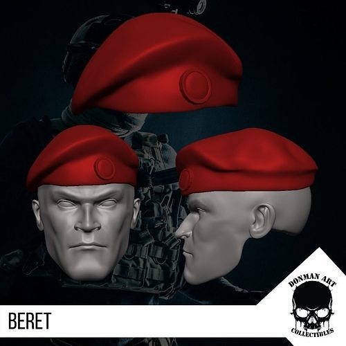 Beret Hat for 6 inch action figures 3D print model