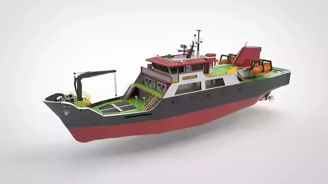 Cargo Passanger Ship 3D model