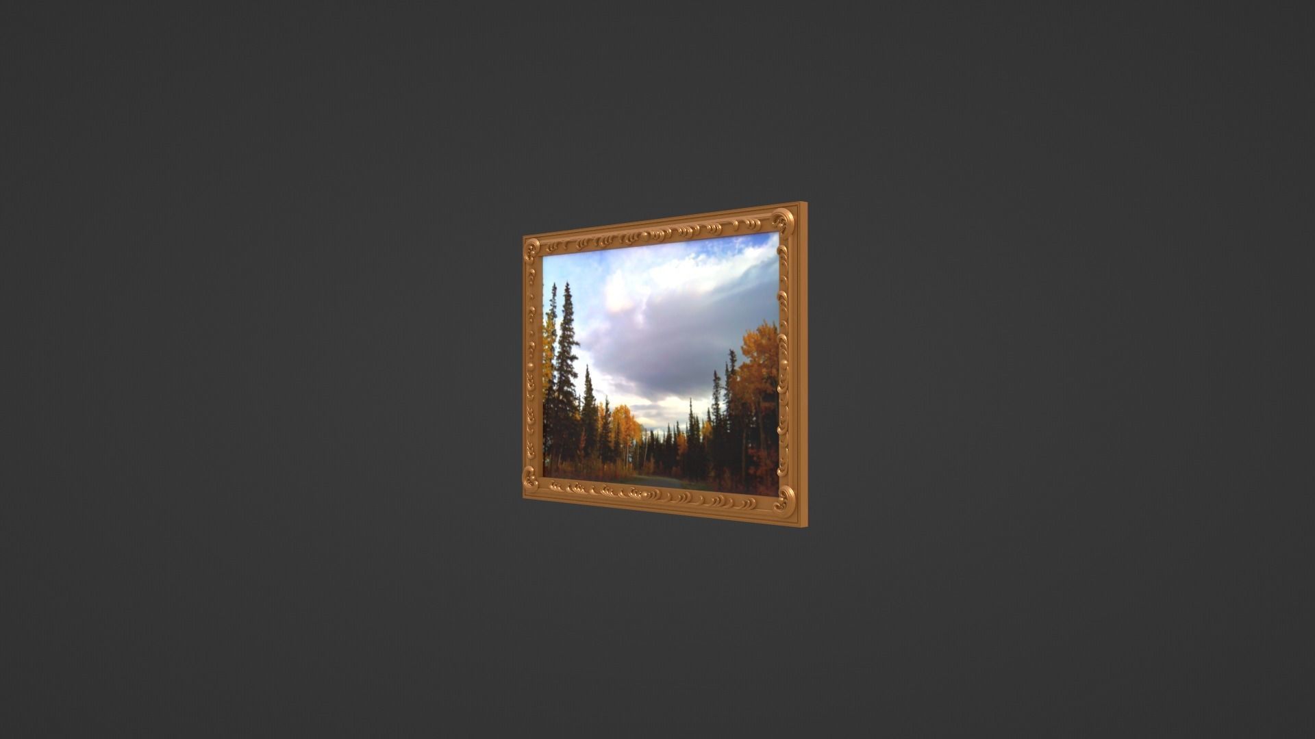 Framed painting Nature 2 3D model_9