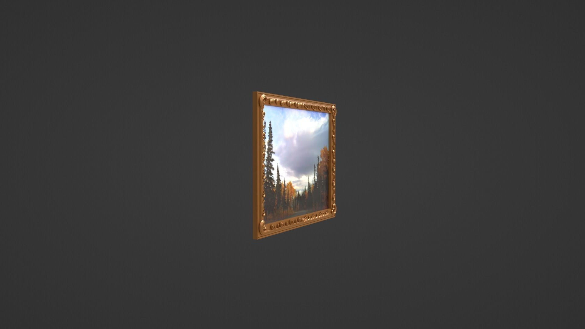 Framed painting Nature 2 3D model_5
