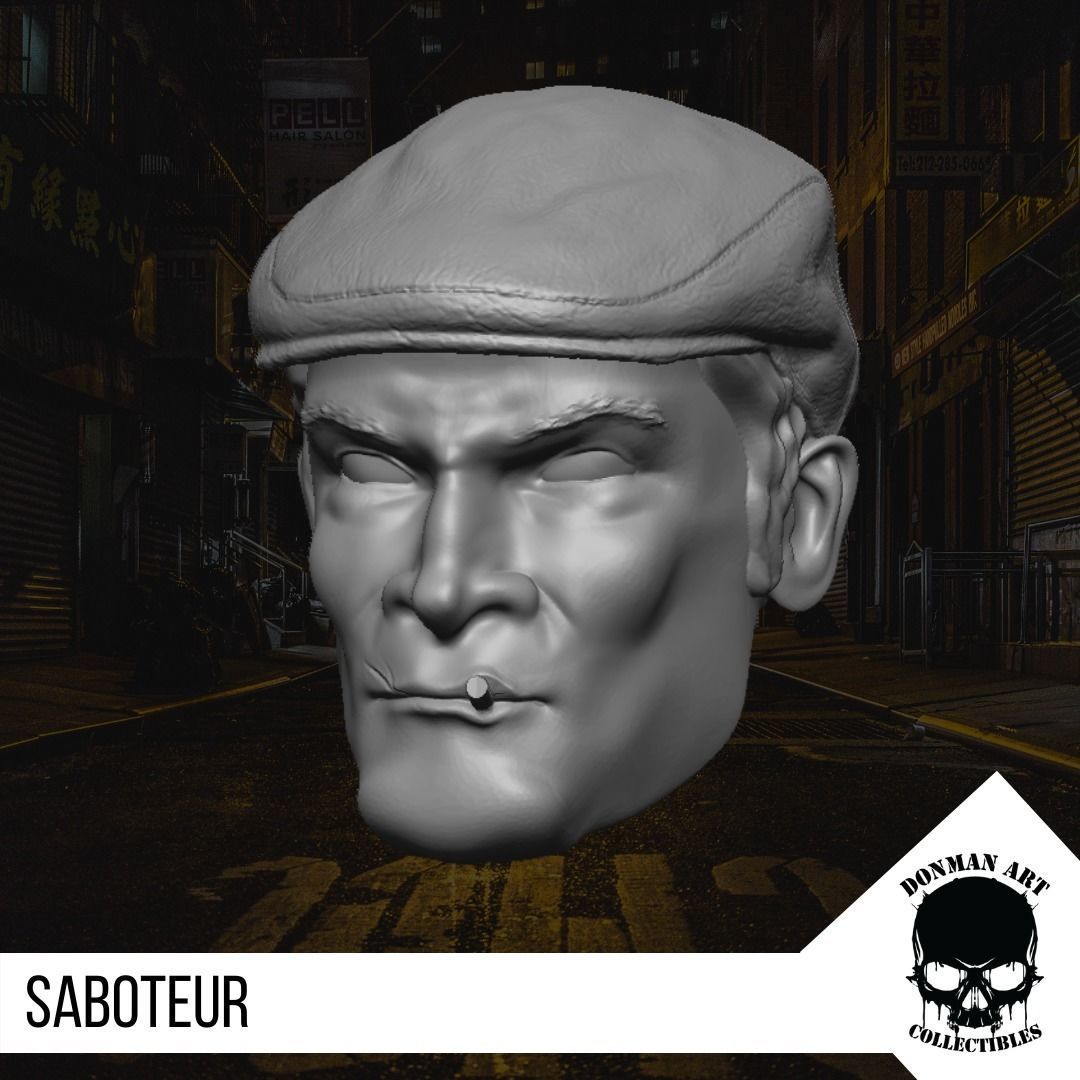 The Saboteur Head for 6 inch action figures 3D print model_19