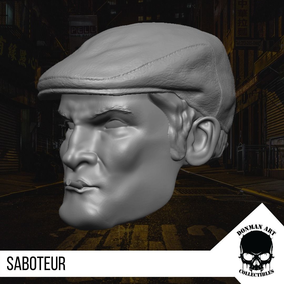 The Saboteur Head for 6 inch action figures 3D print model_18
