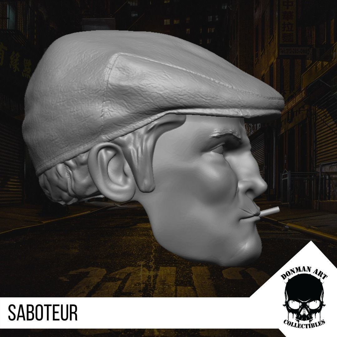 The Saboteur Head for 6 inch action figures 3D print model_16