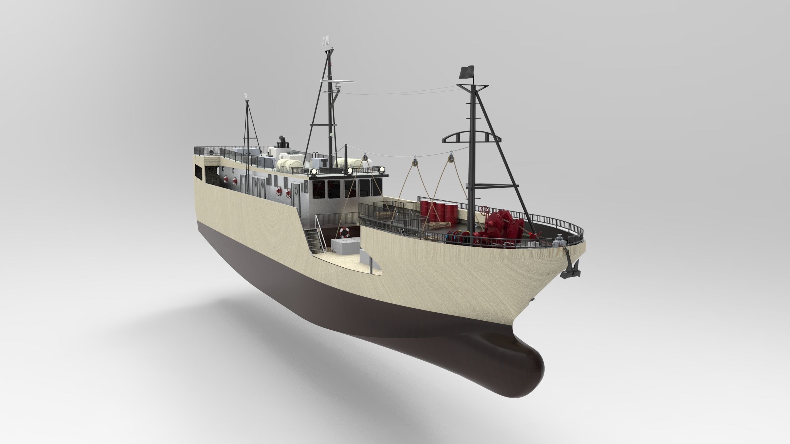 Fishing ship 3D model_2