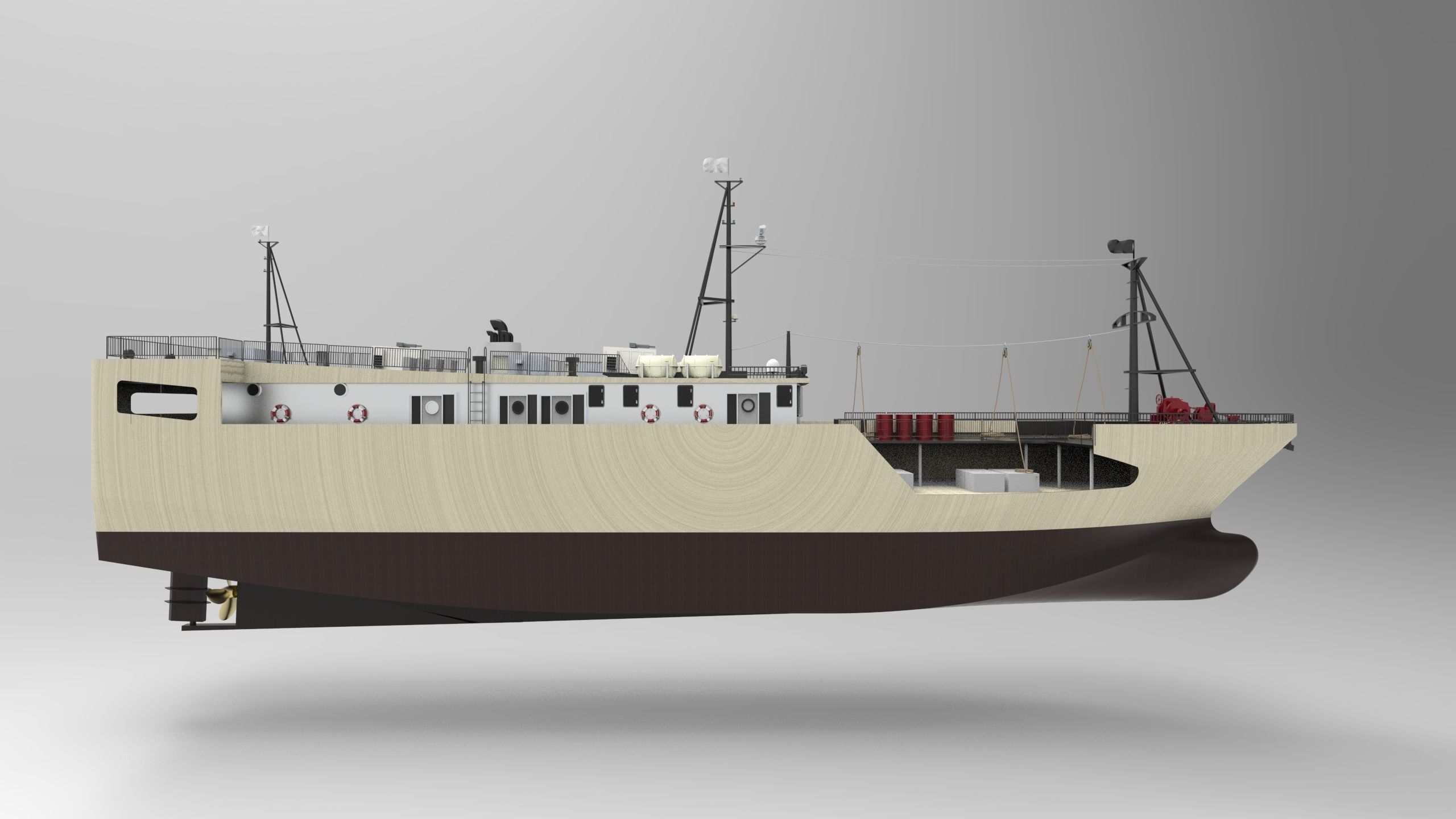 Fishing ship 3D model_3