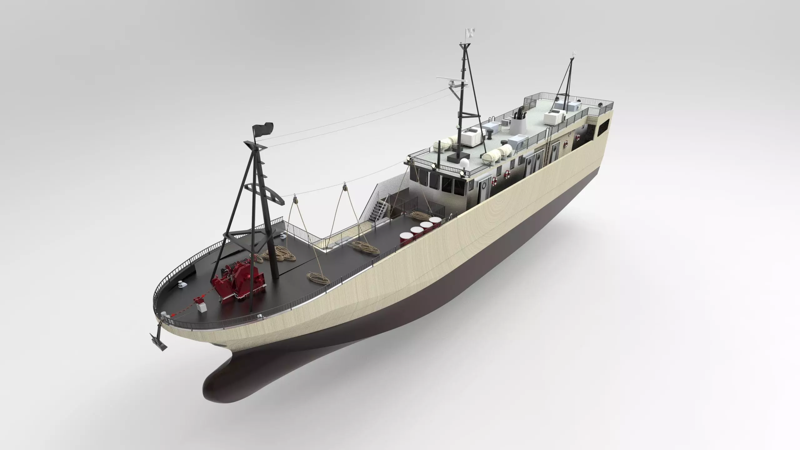 Fishing ship 3D model_0