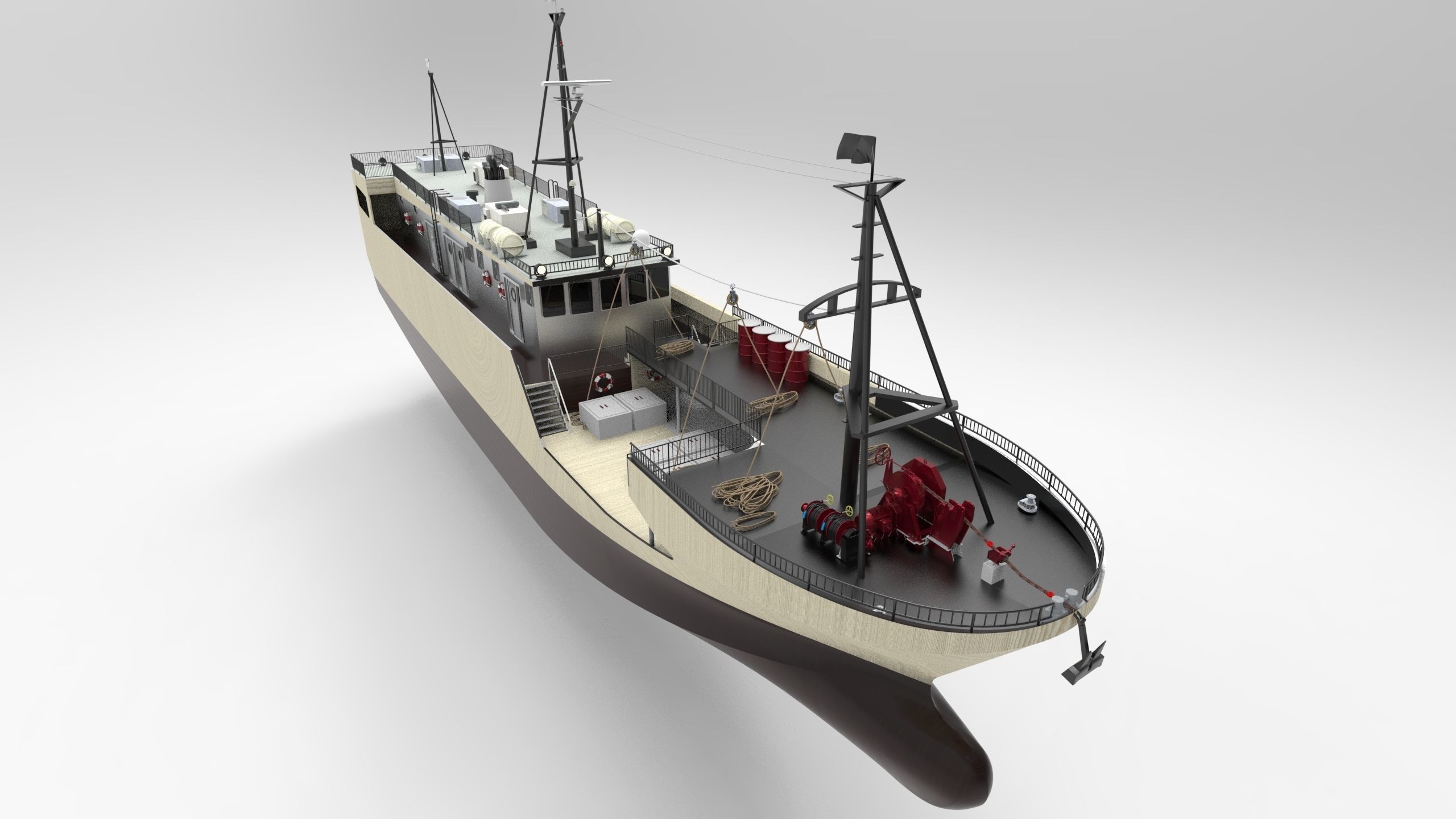Fishing ship 3D model_1
