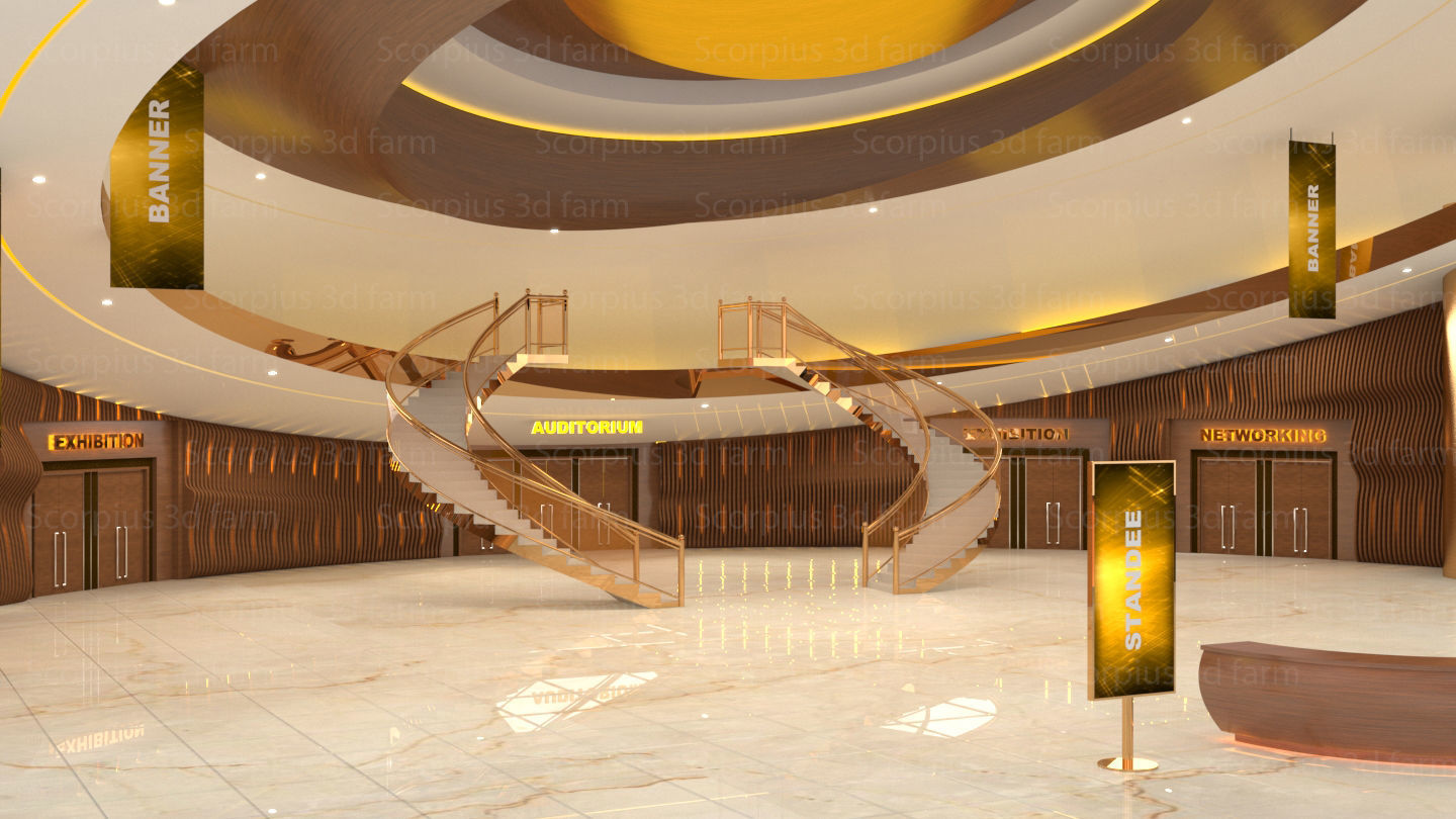 Virtual lobby 3D model_2
