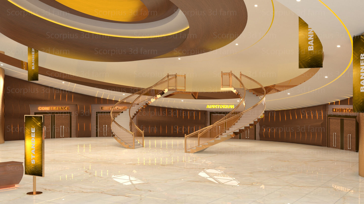 Virtual lobby 3D model_3