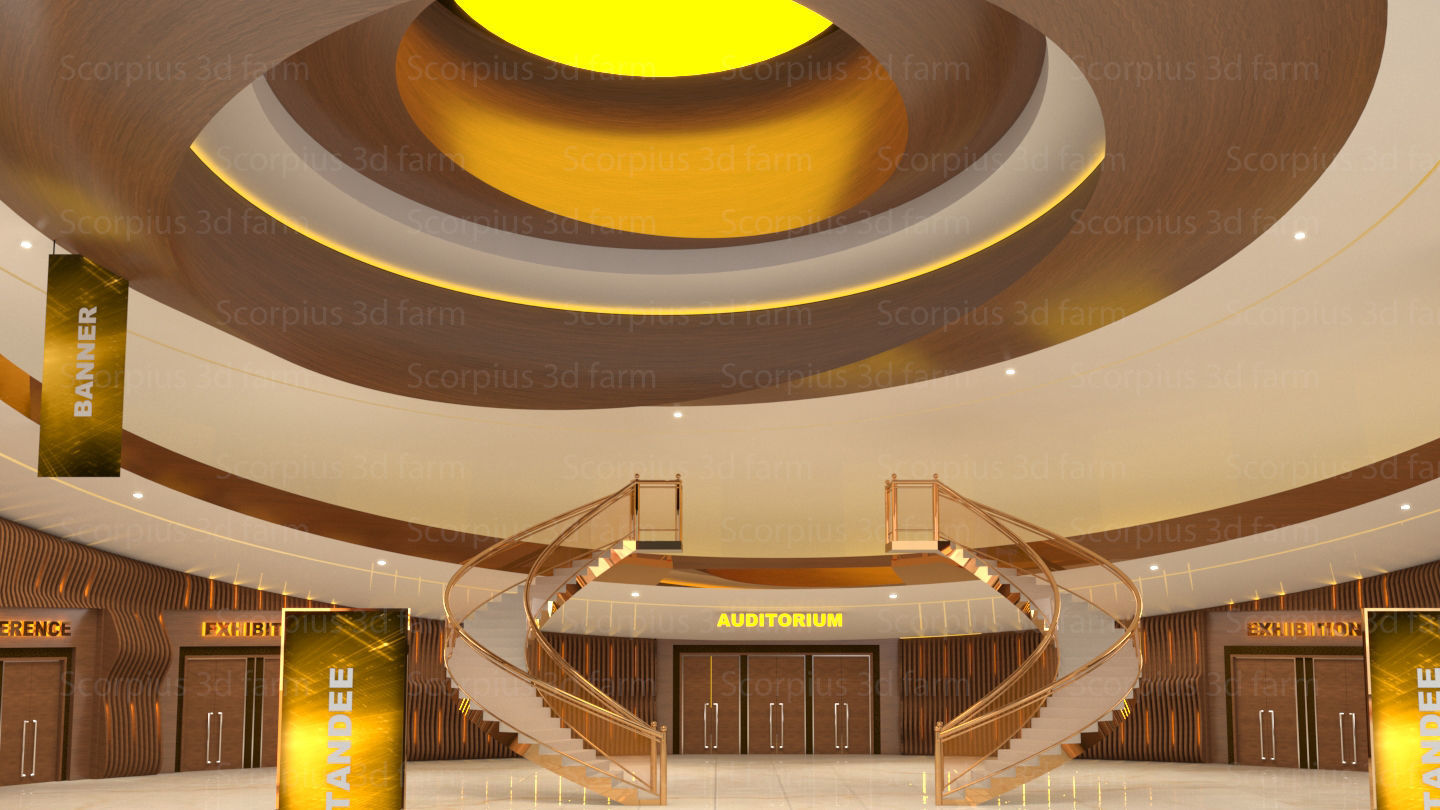 Virtual lobby 3D model_5