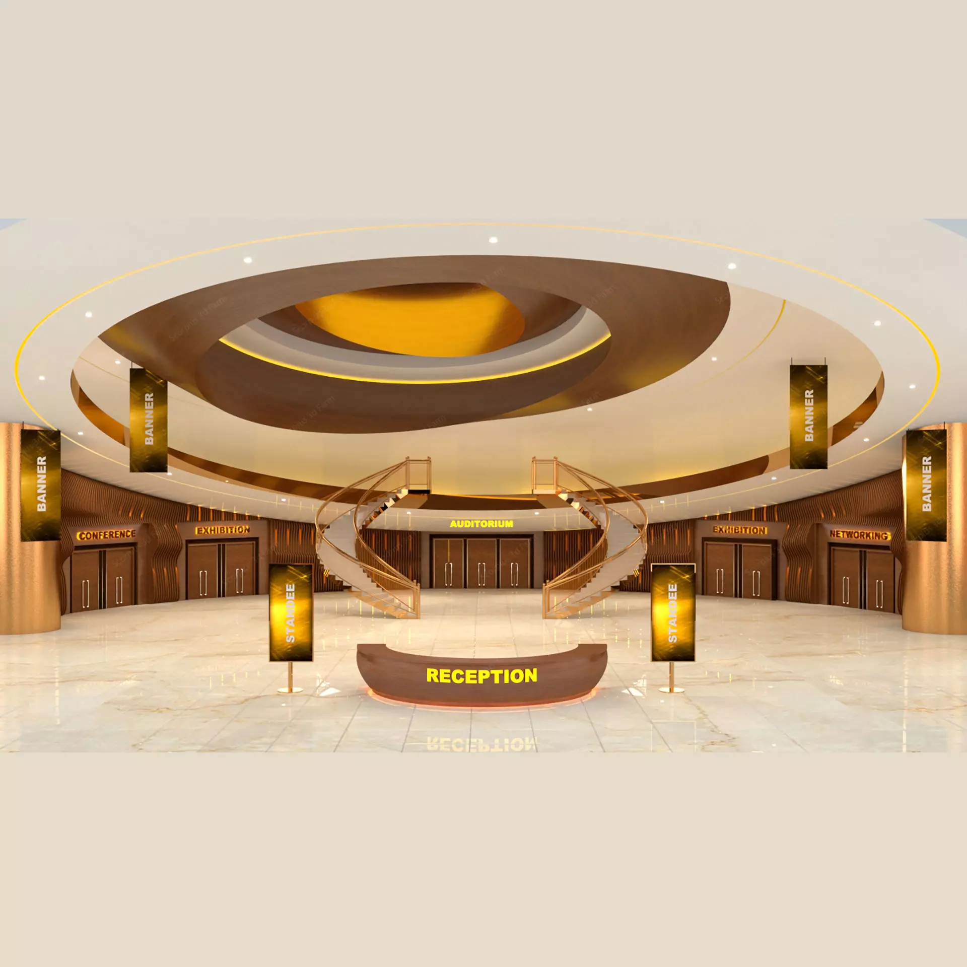 Virtual lobby 3D model_0