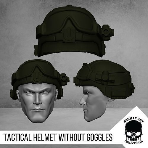 Tactical Helmet Without Goggles for 6 inch action figures 3D print model