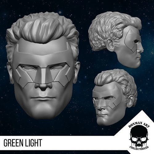 The Green Light Head for 6 inch action figures 3D print model