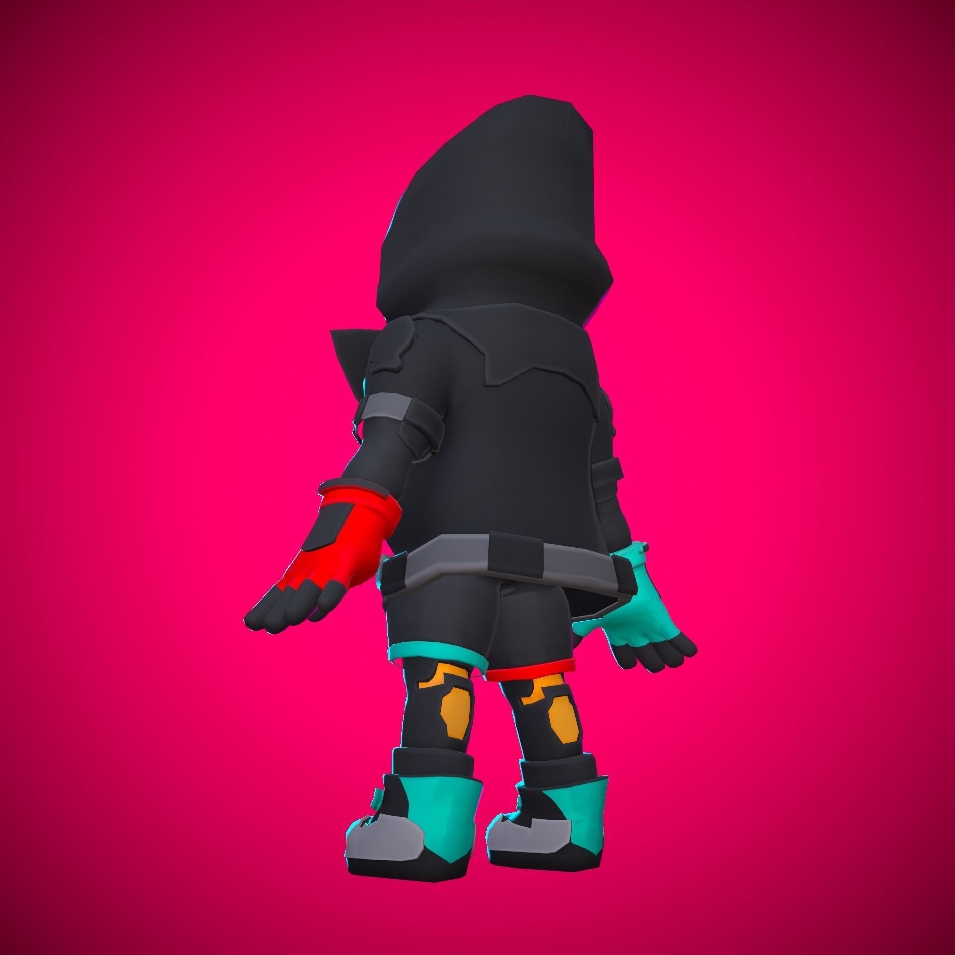 Stylized Sci-fi Character Low-poly 3D model_28