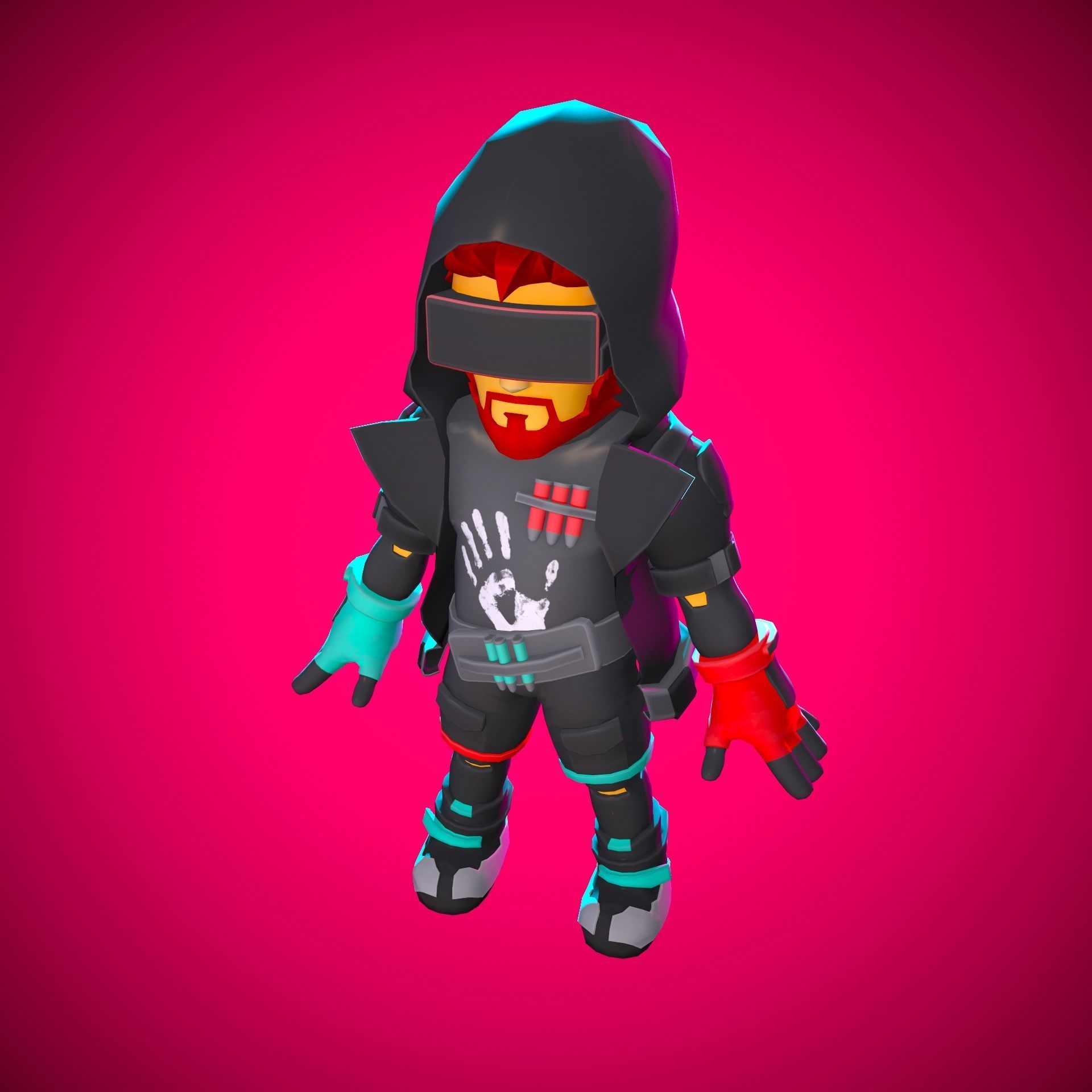 Stylized Sci-fi Character Low-poly 3D model_15