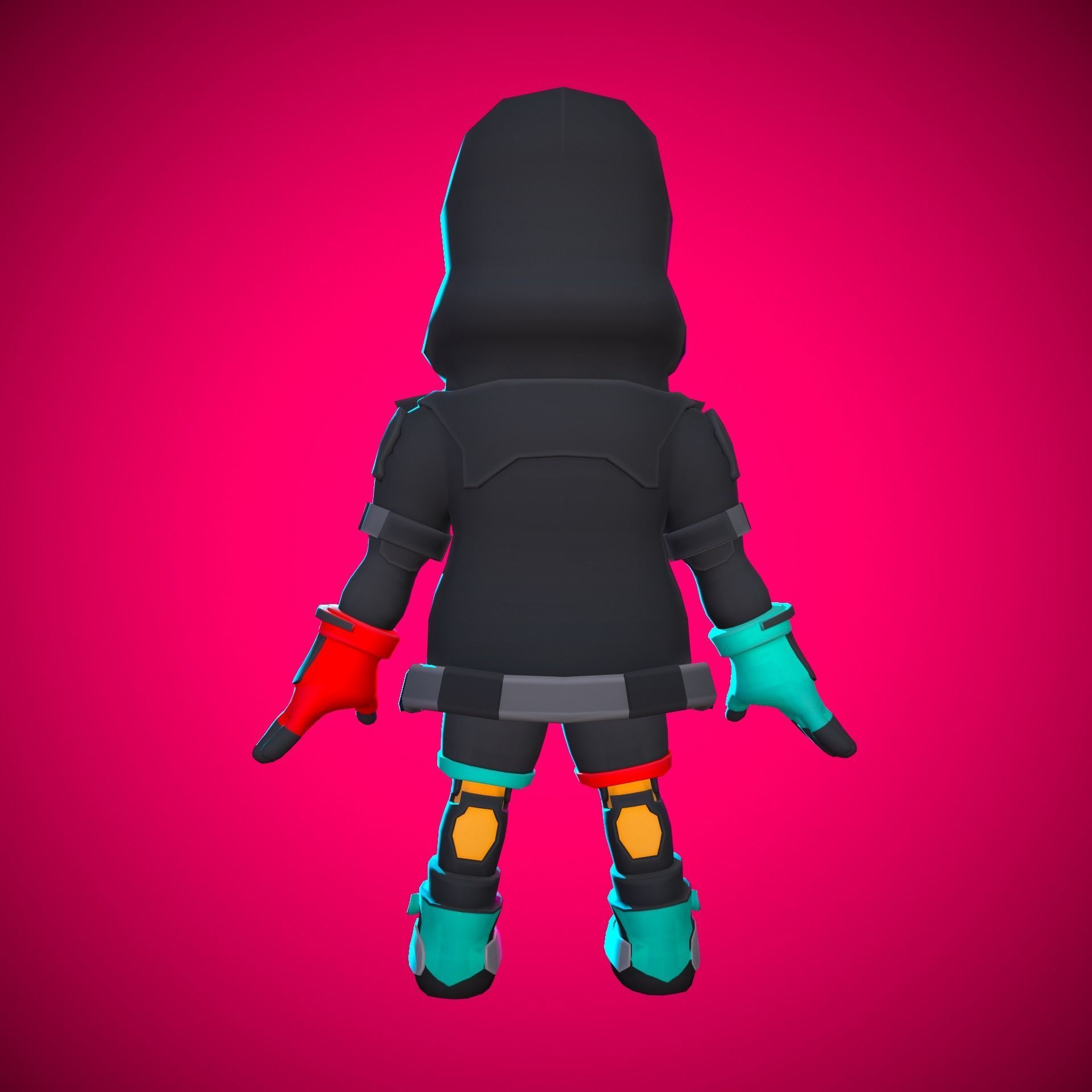 Stylized Sci-fi Character Low-poly 3D model_14