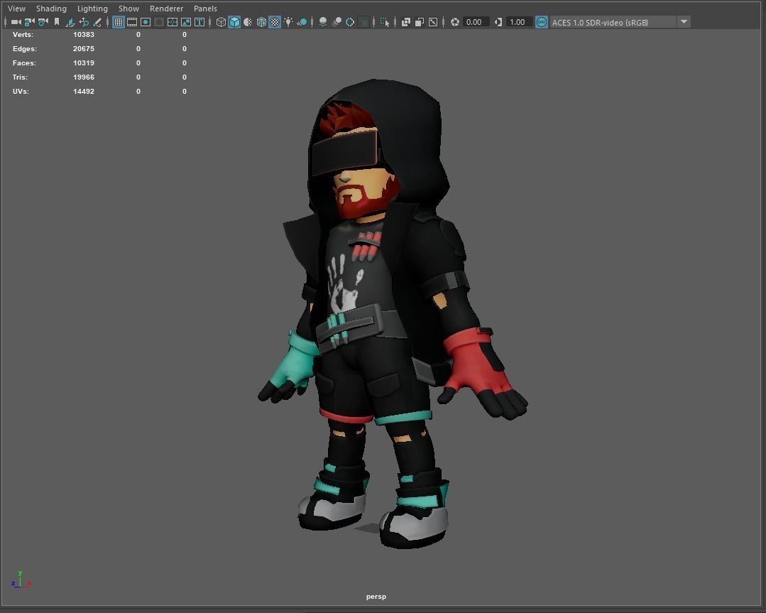 Stylized Sci-fi Character Low-poly 3D model_35