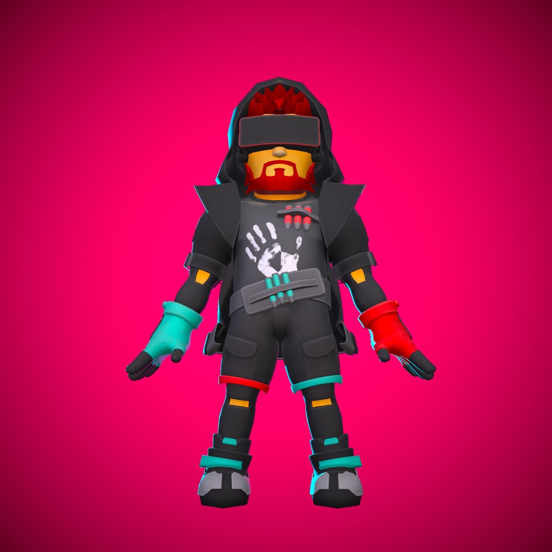 Stylized Sci-fi Character Low-poly 3D model_24