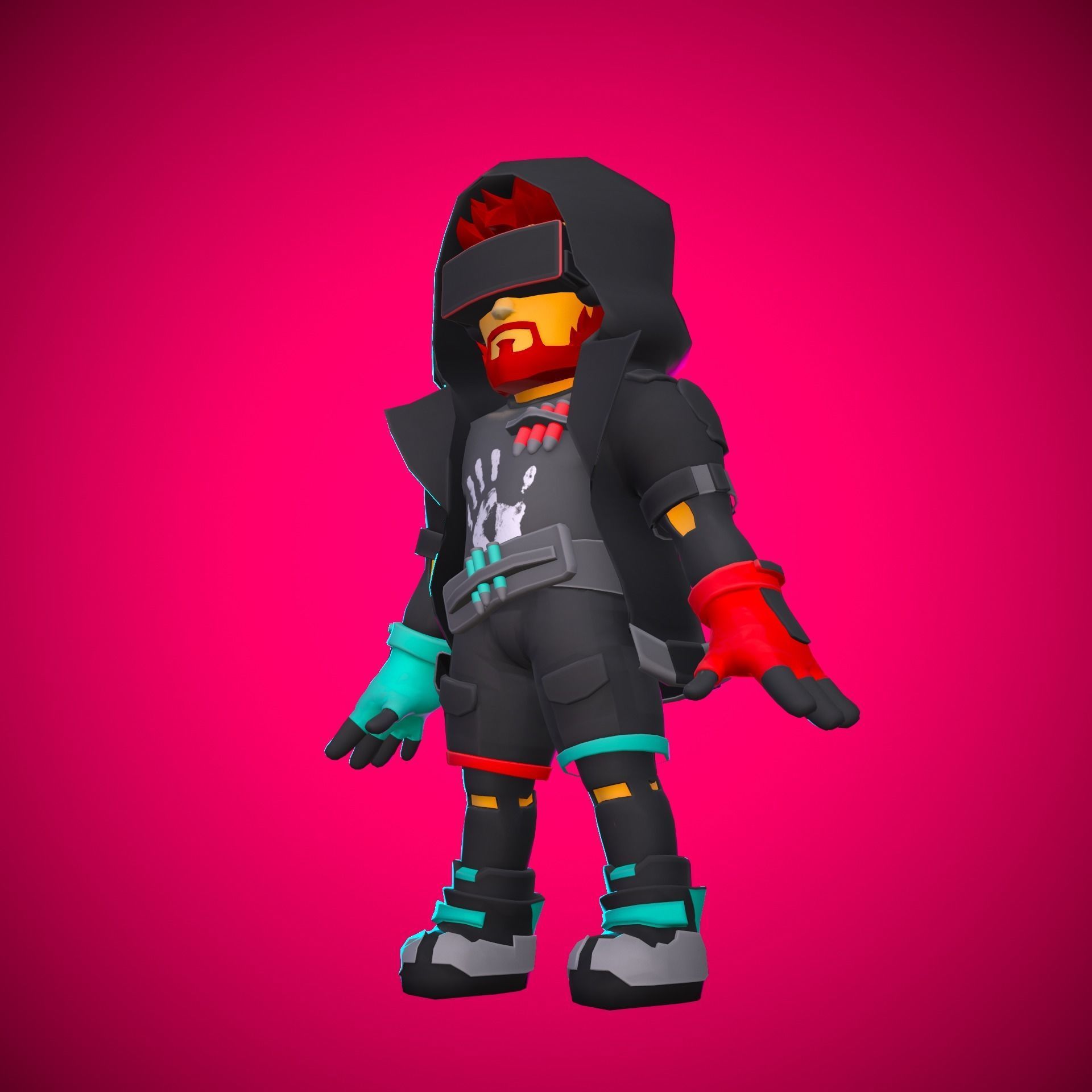 Stylized Sci-fi Character Low-poly 3D model_29