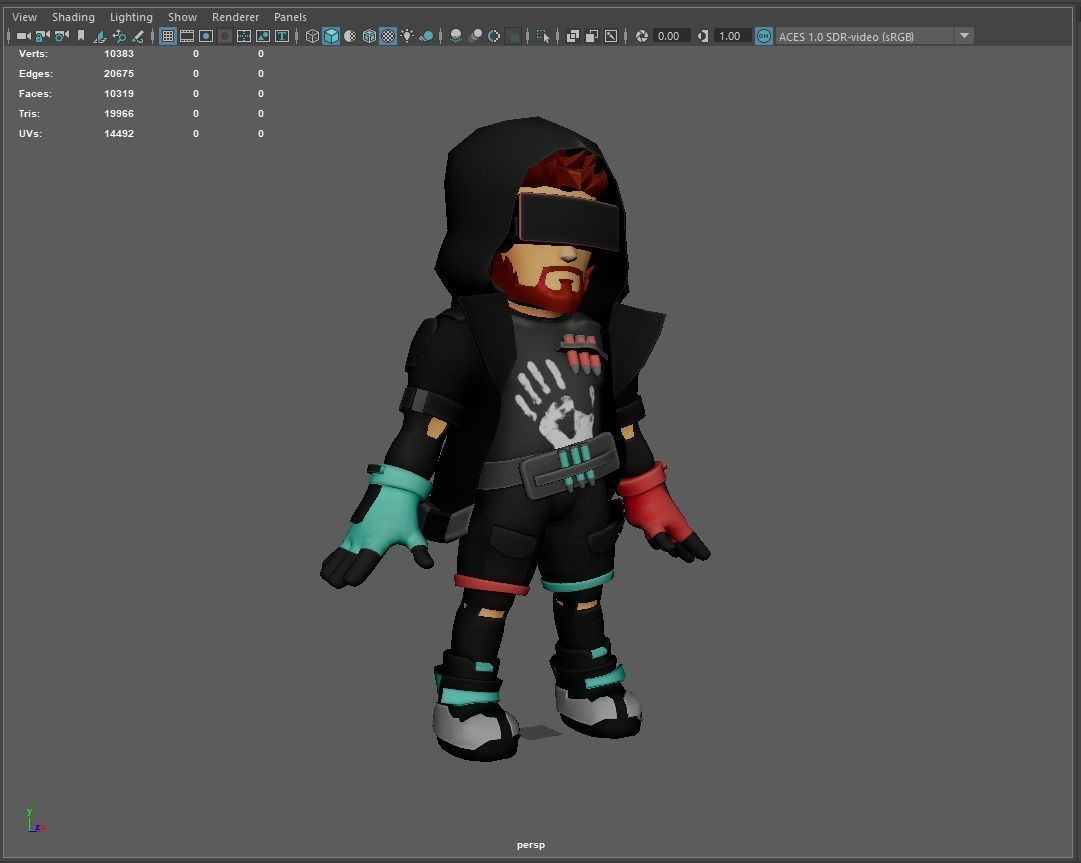 Stylized Sci-fi Character Low-poly 3D model_6