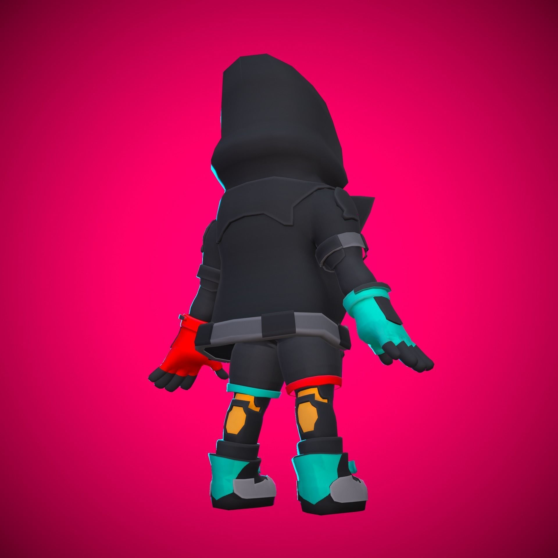 Stylized Sci-fi Character Low-poly 3D model_26