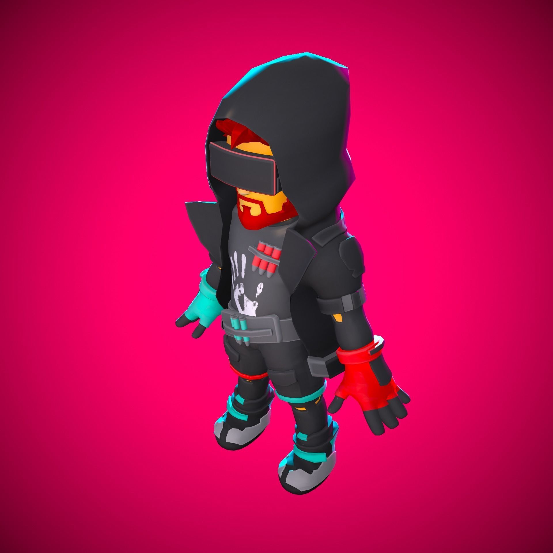 Stylized Sci-fi Character Low-poly 3D model_22