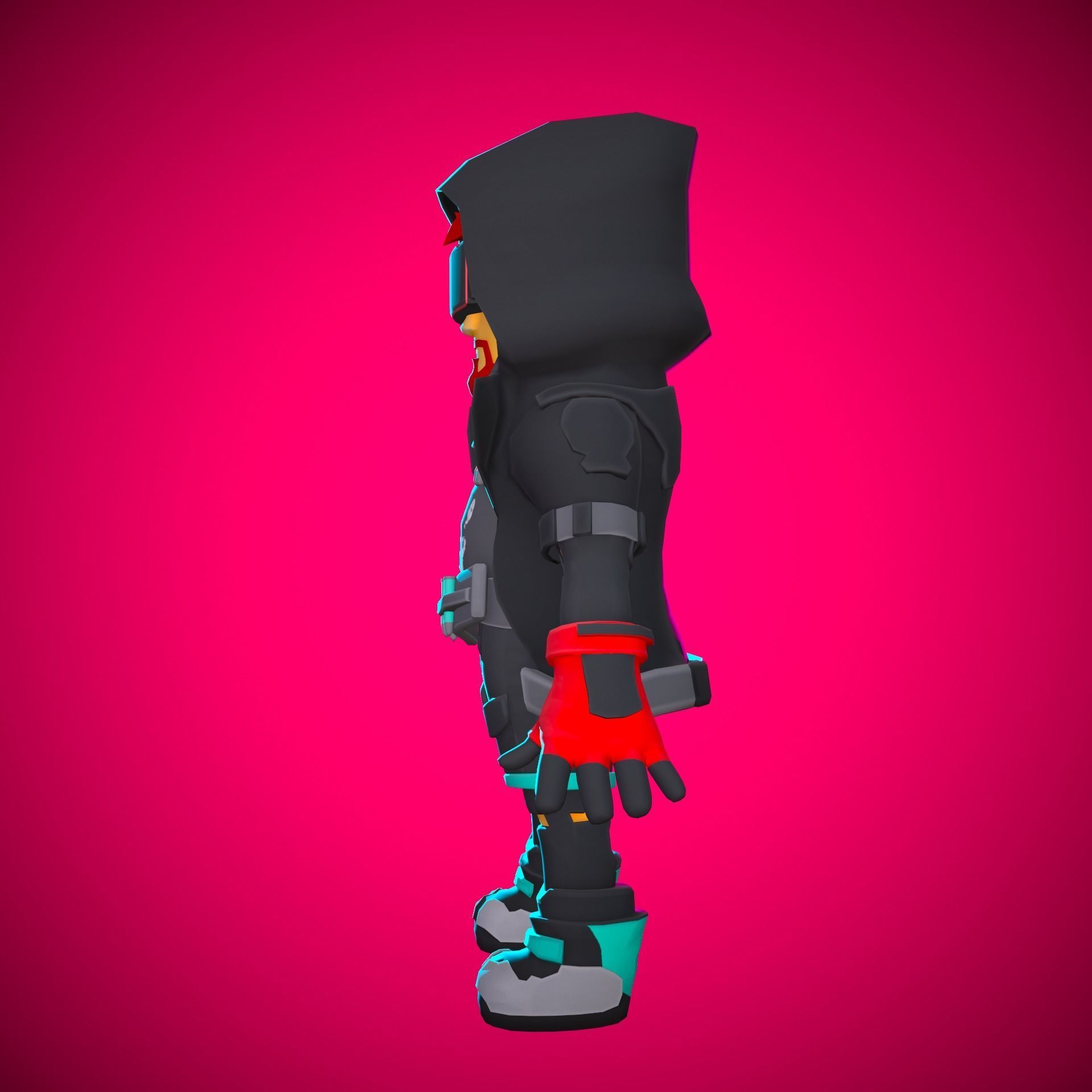 Stylized Sci-fi Character Low-poly 3D model_9