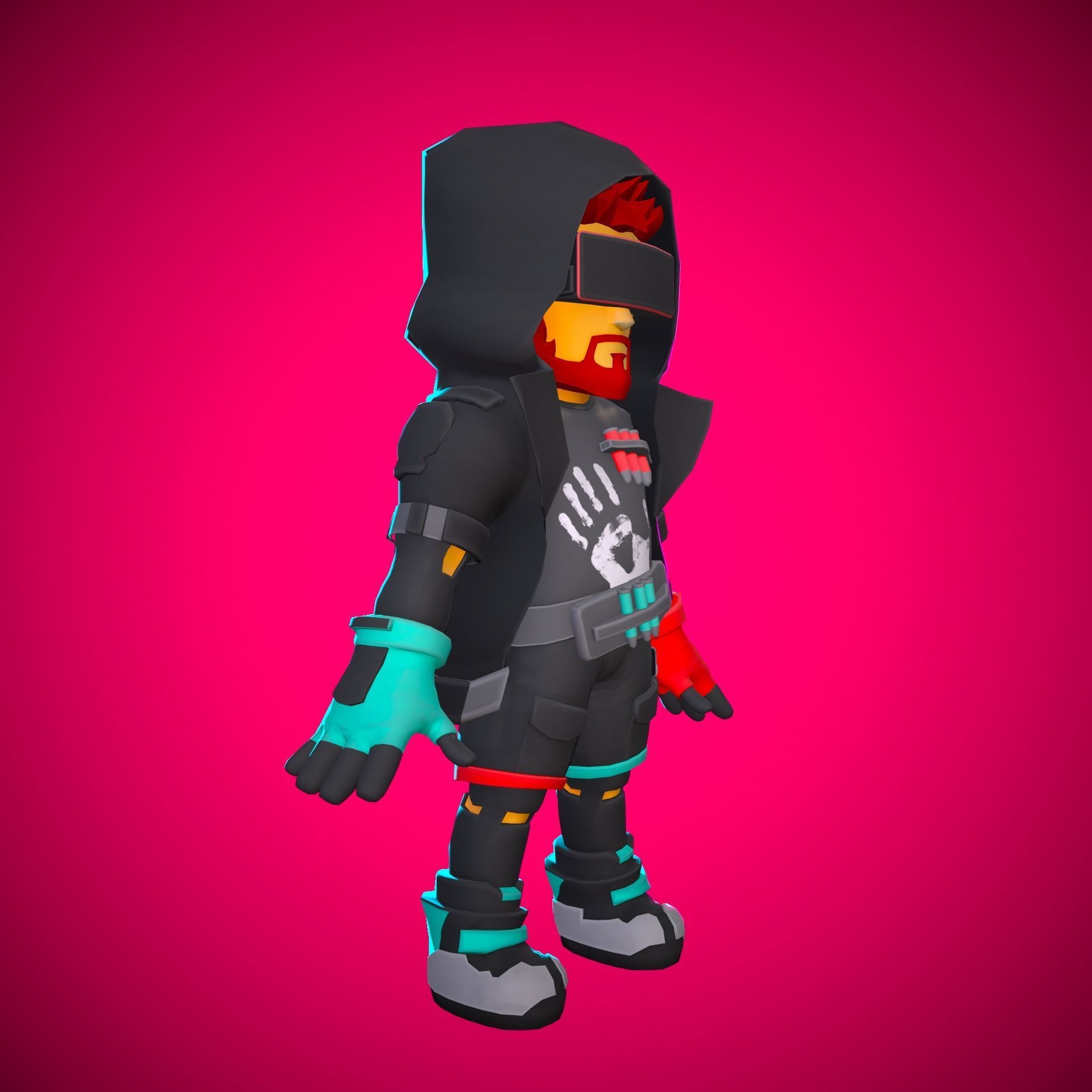 Stylized Sci-fi Character Low-poly 3D model_4