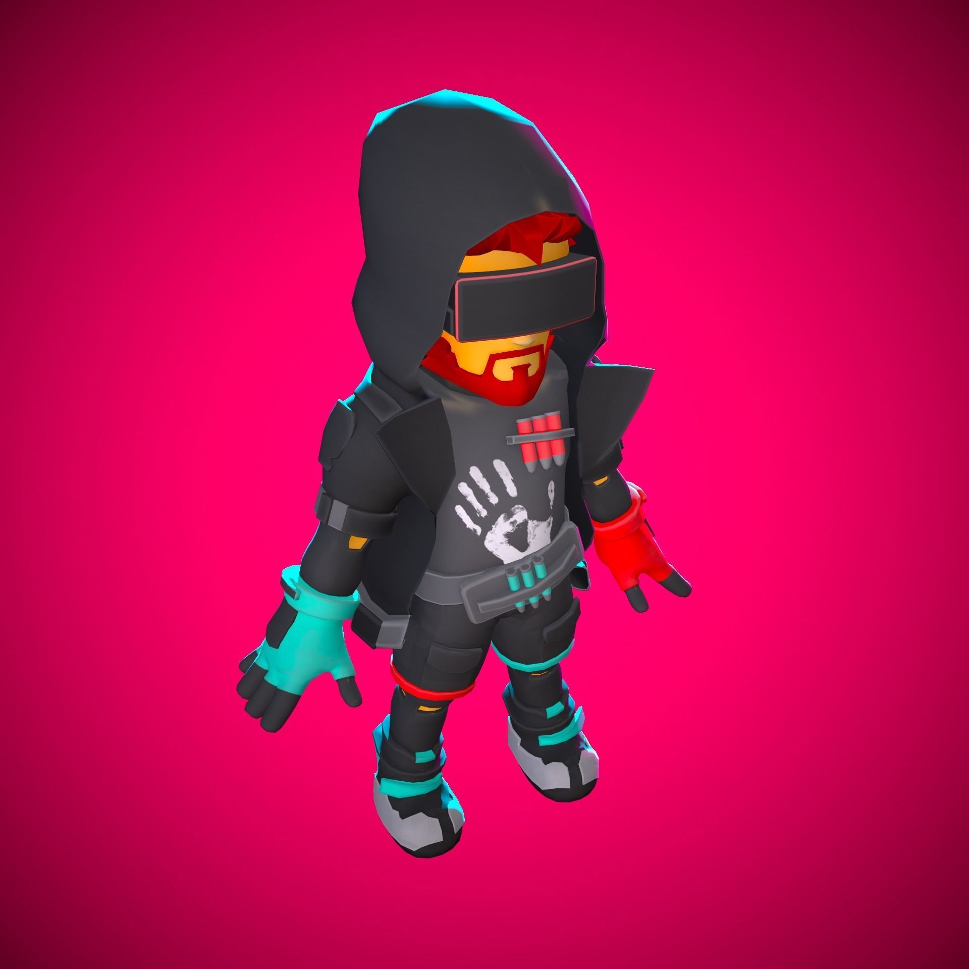 Stylized Sci-fi Character Low-poly 3D model_16