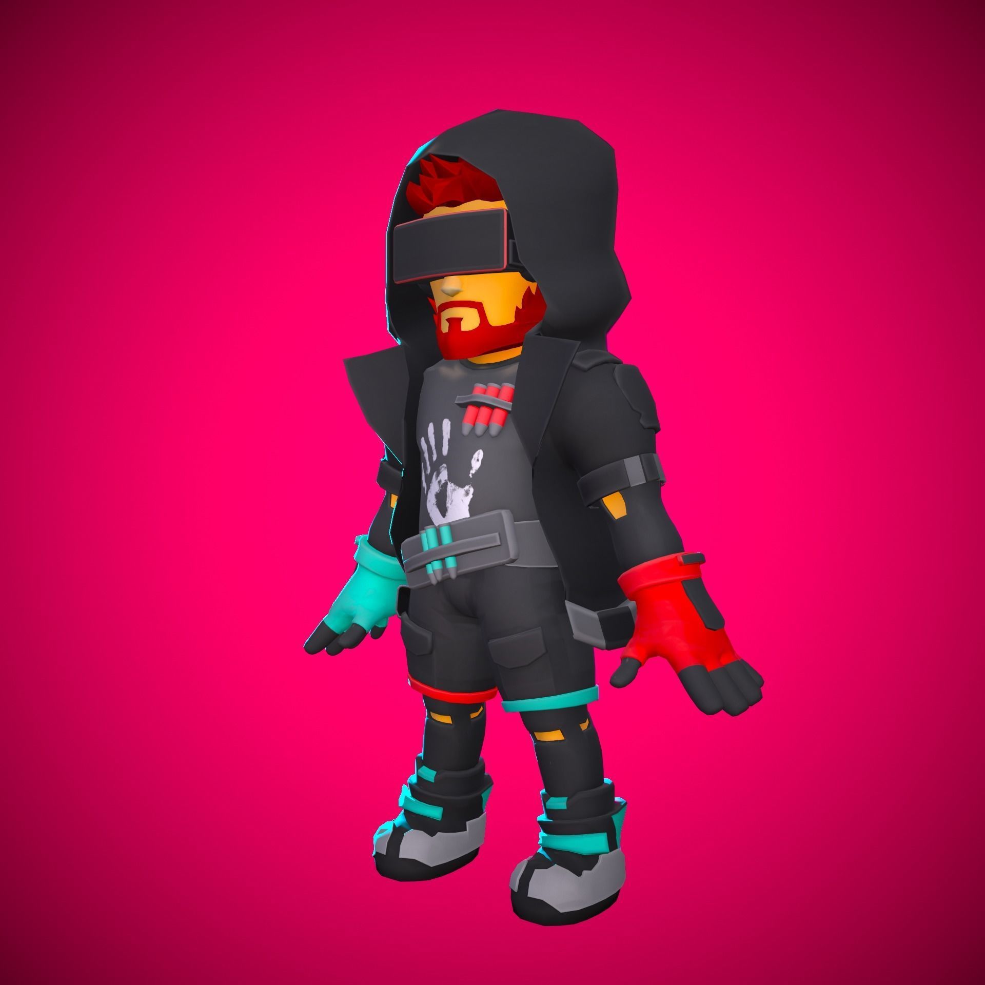 Stylized Sci-fi Character Low-poly 3D model_2