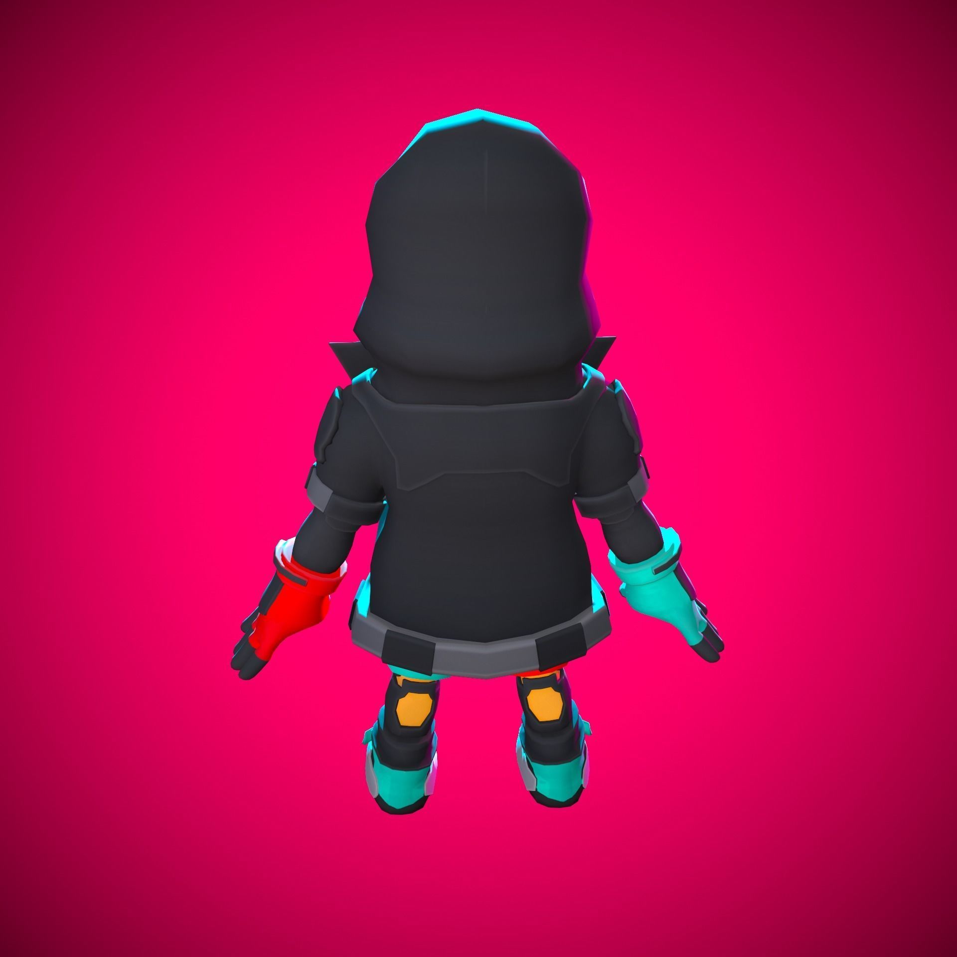 Stylized Sci-fi Character Low-poly 3D model_23