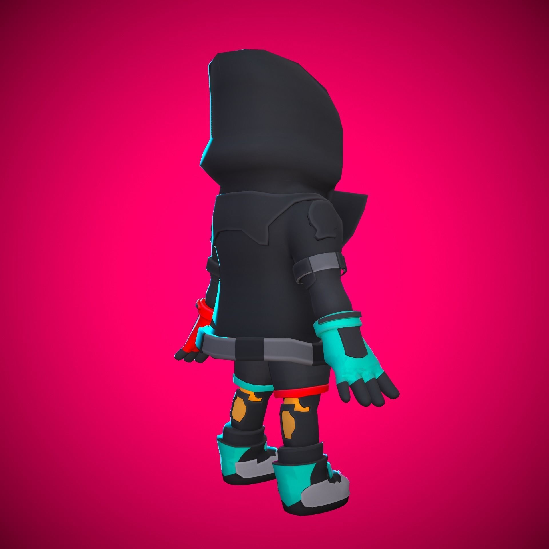 Stylized Sci-fi Character Low-poly 3D model_13