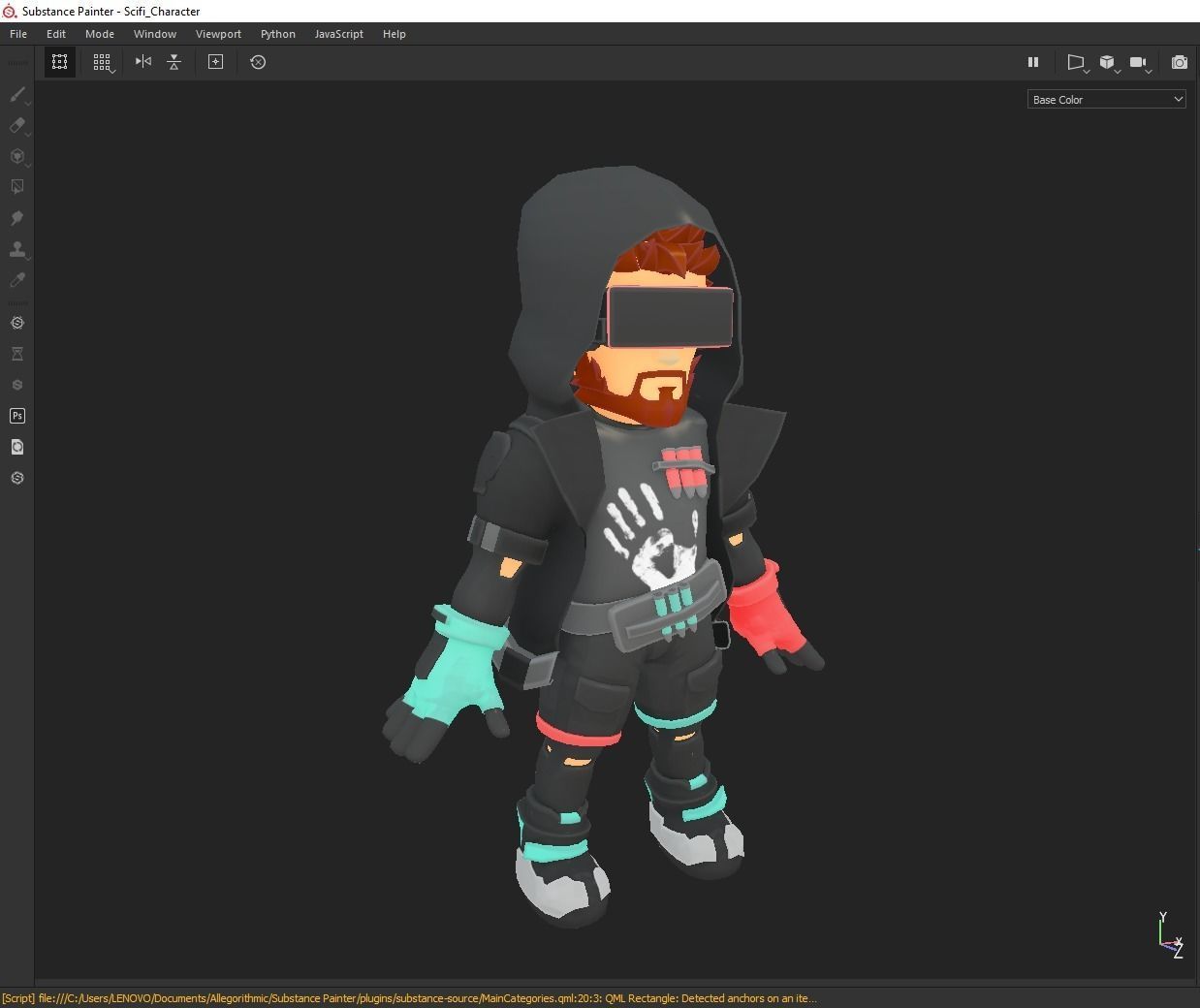 Stylized Sci-fi Character Low-poly 3D model_37
