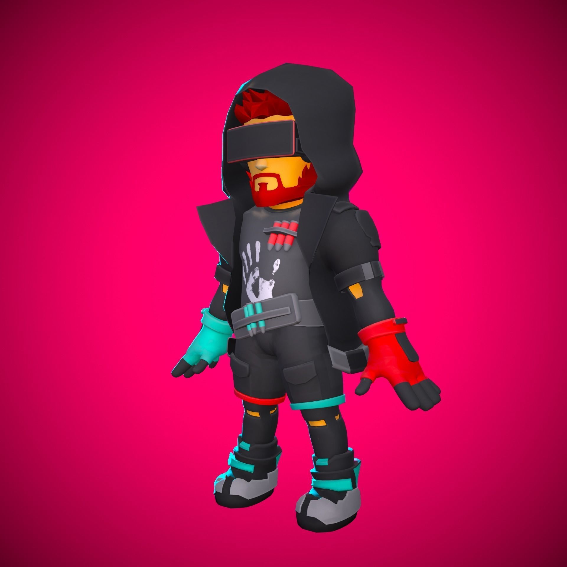 Stylized Sci-fi Character Low-poly 3D model_17