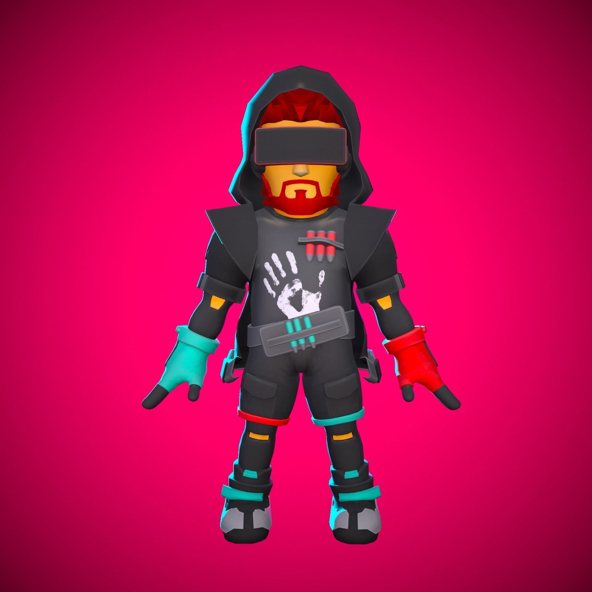 Stylized Sci-fi Character Low-poly 3D model_19