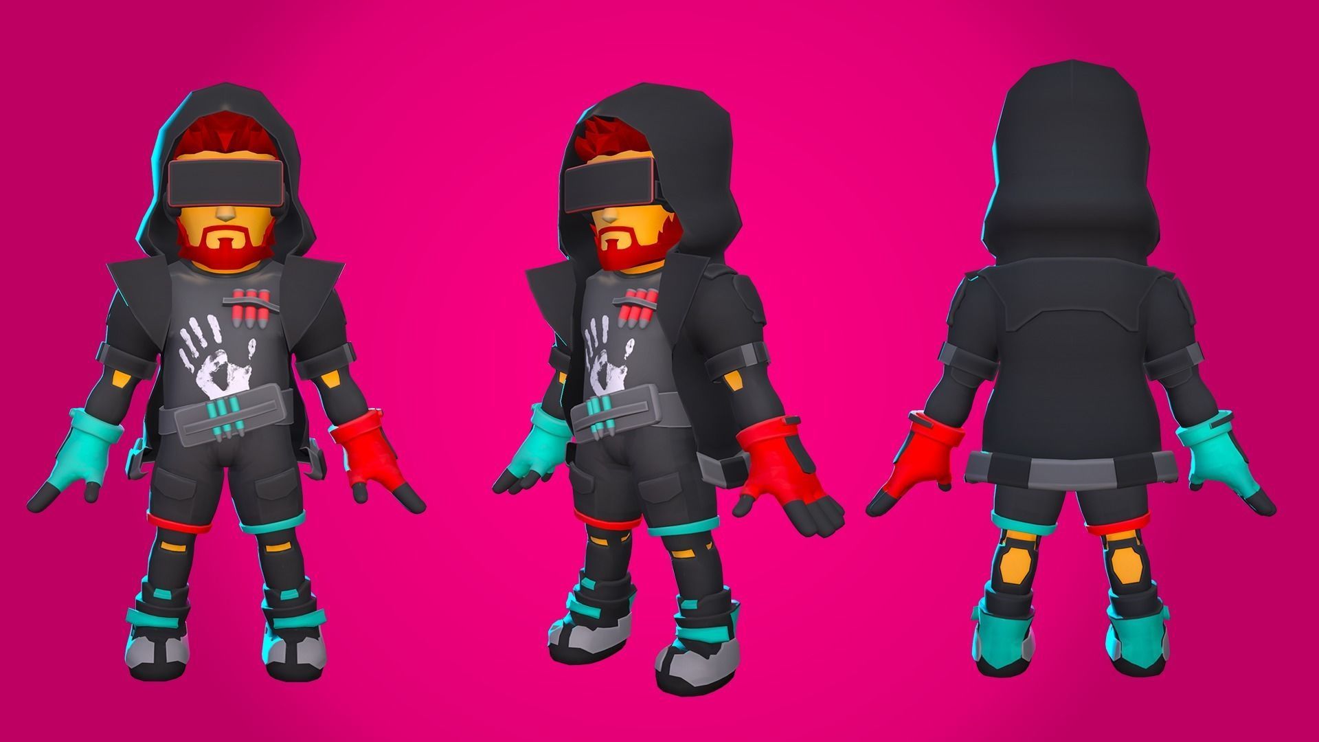 Stylized Sci-fi Character Low-poly 3D model_8