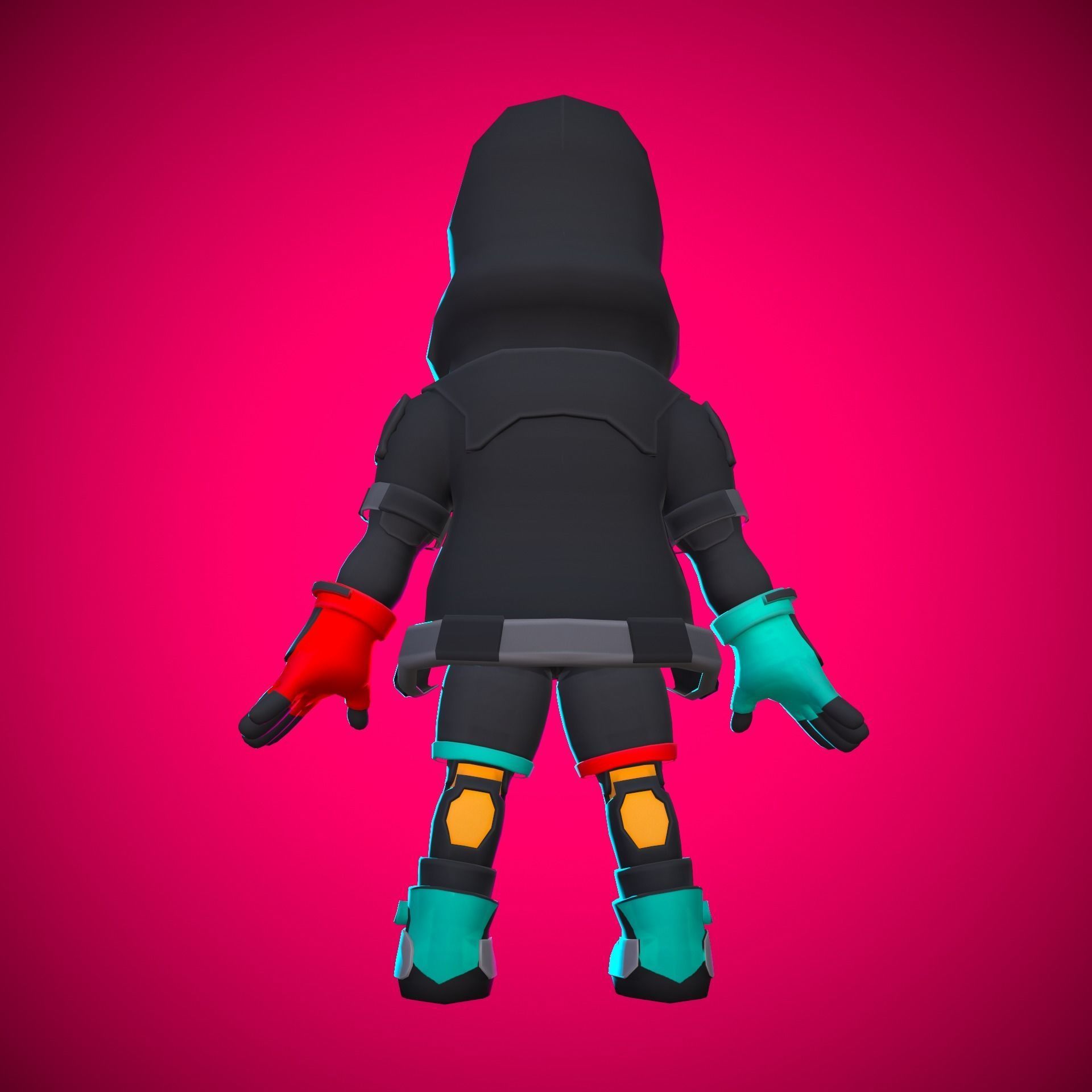 Stylized Sci-fi Character Low-poly 3D model_27