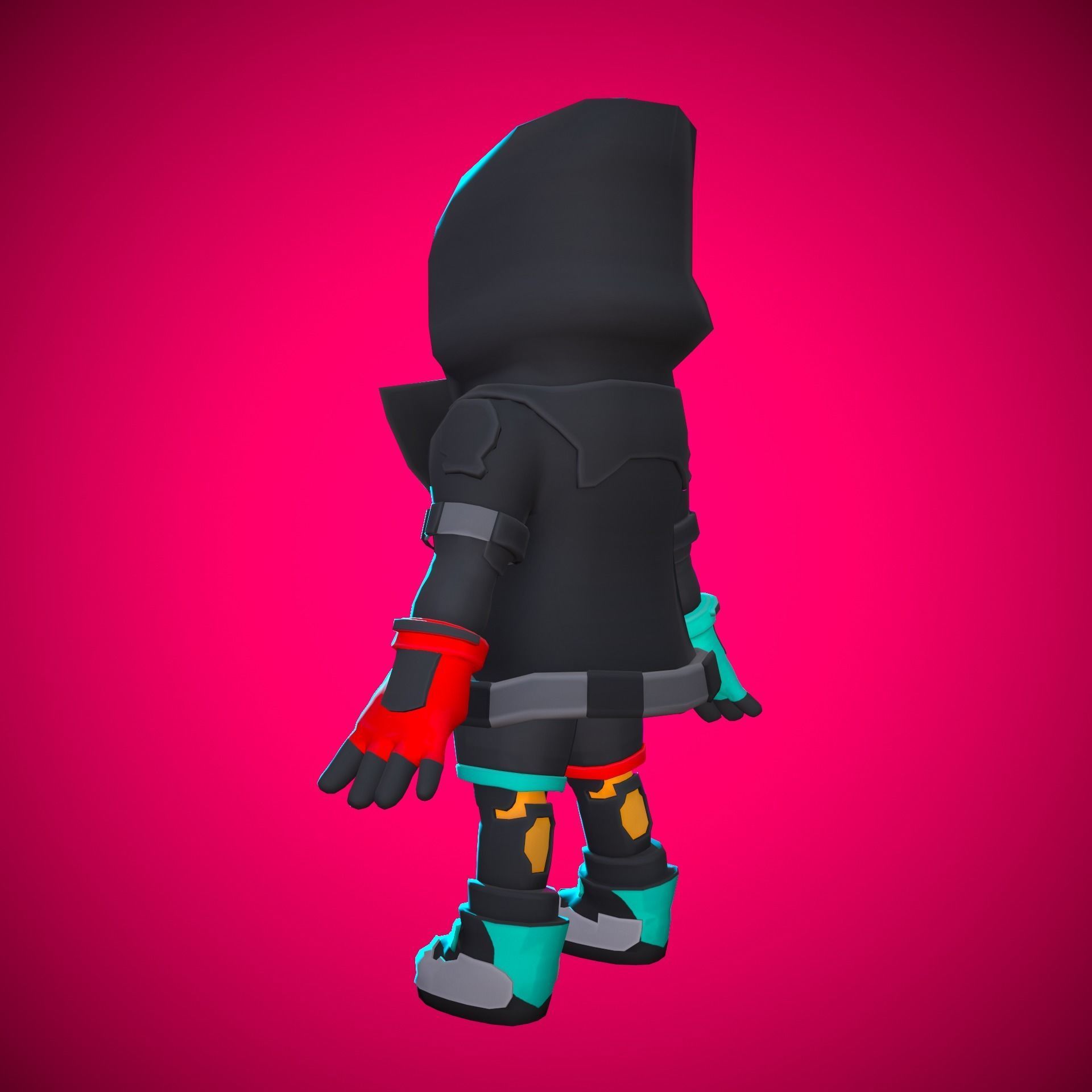 Stylized Sci-fi Character Low-poly 3D model_12