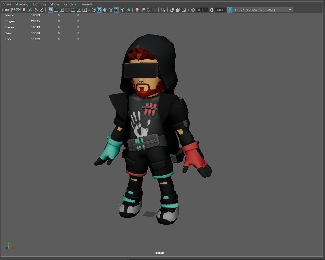 Stylized Sci-fi Character Low-poly 3D model_33