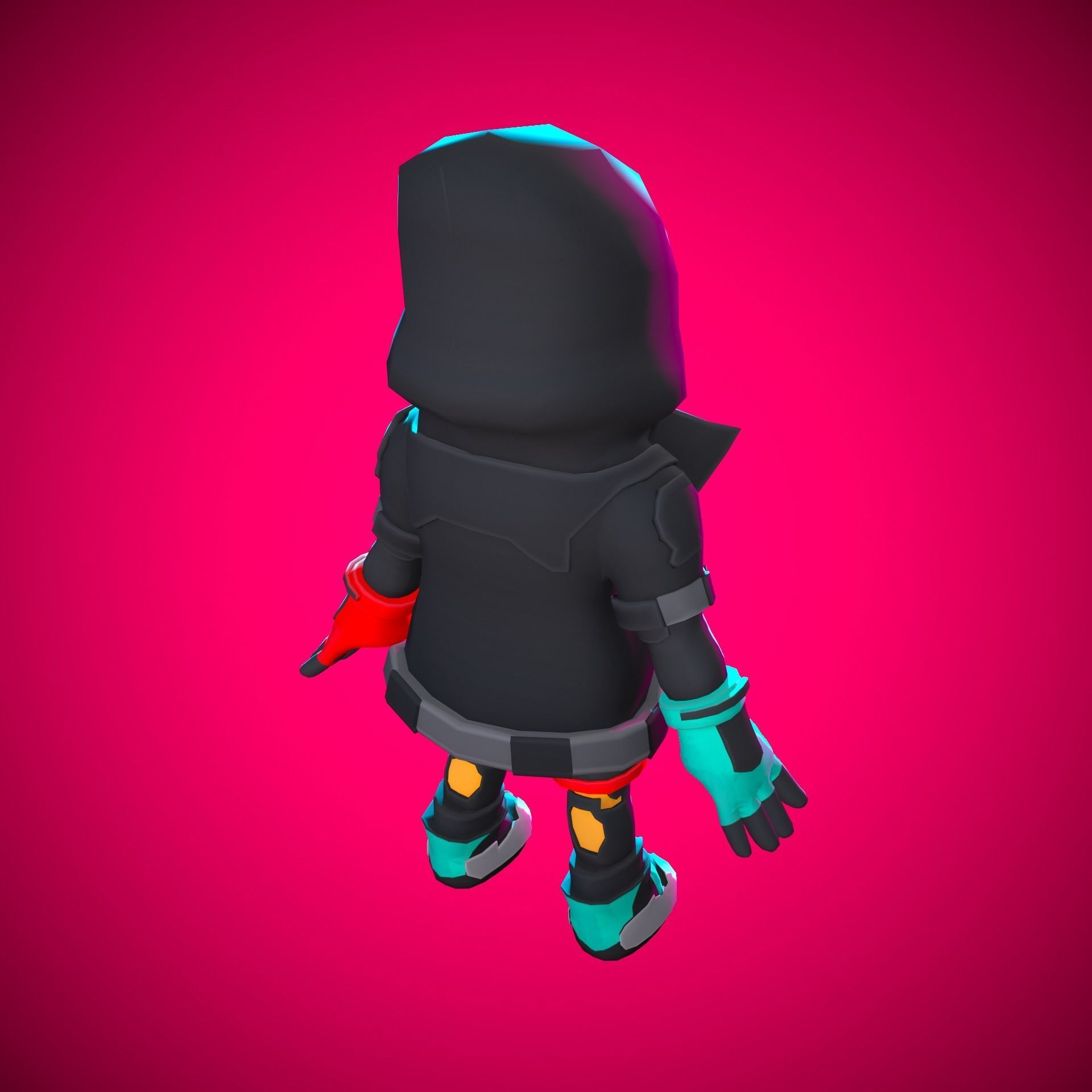 Stylized Sci-fi Character Low-poly 3D model_20
