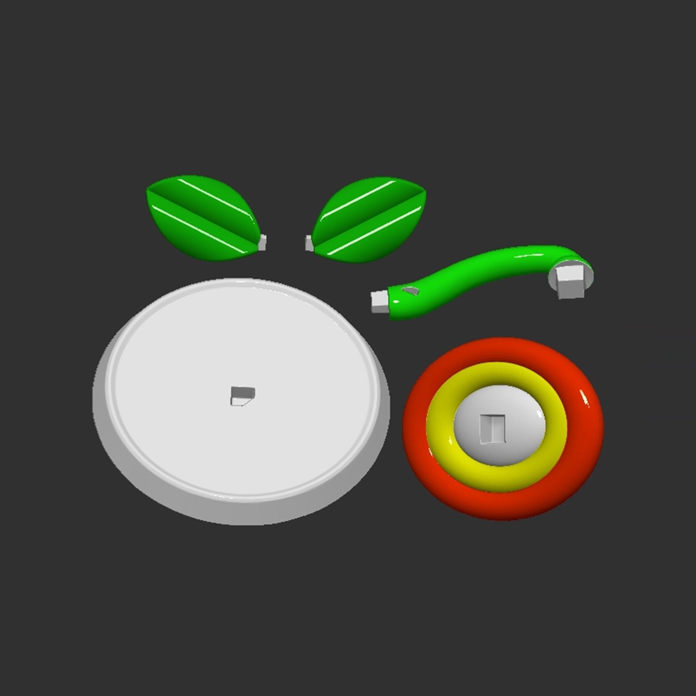 Mario Flower Based 3D print model_1