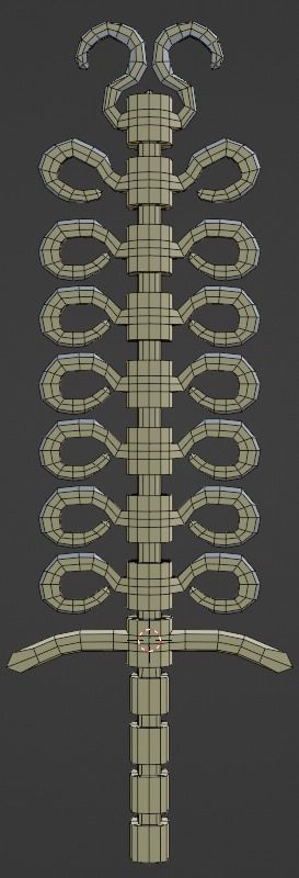 fish-sword spinal cord Low-poly 3D model_6