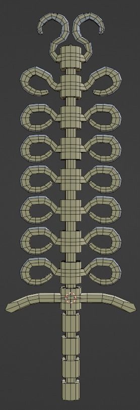 fish-sword spinal cord Low-poly 3D model_5