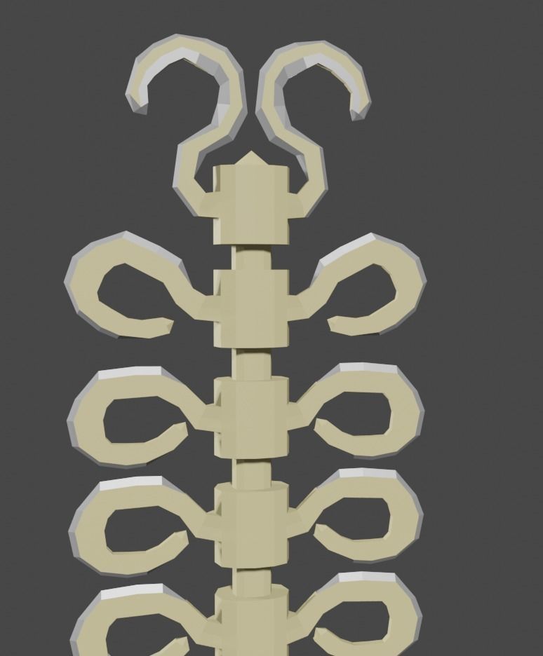 fish-sword spinal cord Low-poly 3D model_2