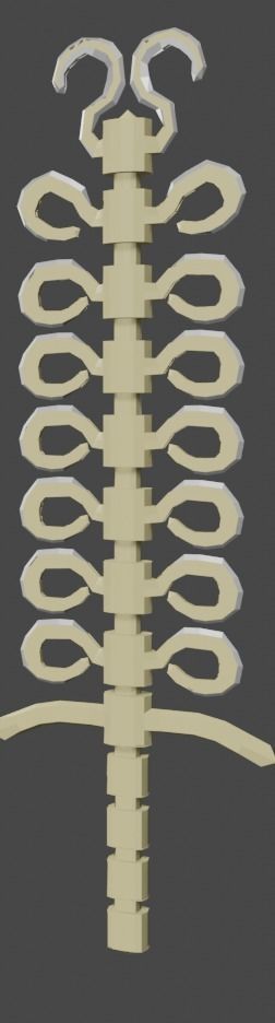 fish-sword spinal cord Low-poly 3D model_4