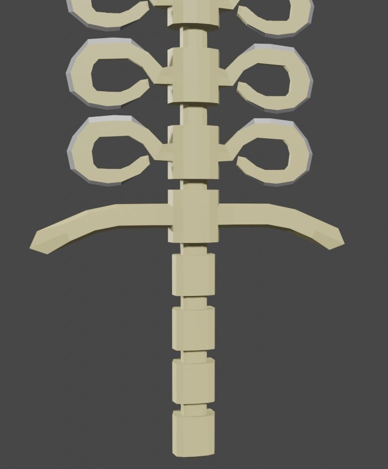 fish-sword spinal cord Low-poly 3D model_3