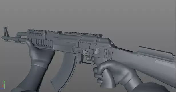 AK47 fbs with 8 animations Low-poly 3D model_0